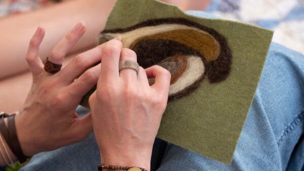 Harnessing Wool’s Artistic Properties: Needle Felting 101 2 needle felting using wool and a needle