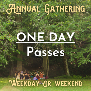 firefly gathering's one day passes - a picture of people sitting in front of a forest learning about ecology