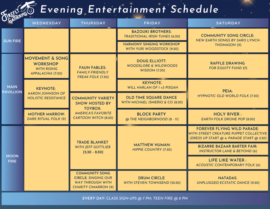 Digitalcopy GATEBOOK Evening Entertainment Schedule 2023