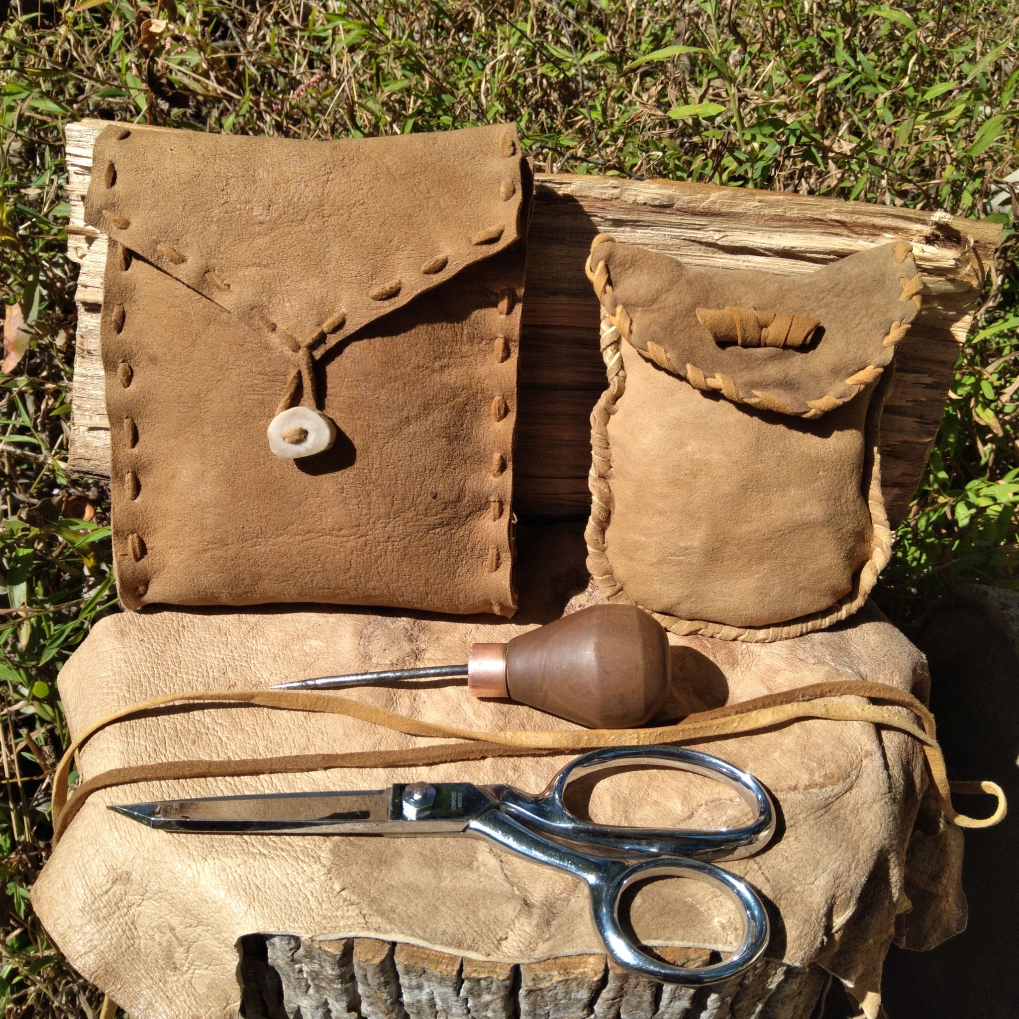 Sewing Buckskin Pouches w/ Rain Hall 1 buckskin pouch
